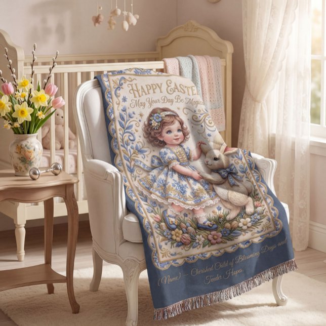 Couverture Personalizable  Easter Bunny Baby Blanket (Créateur téléchargé)