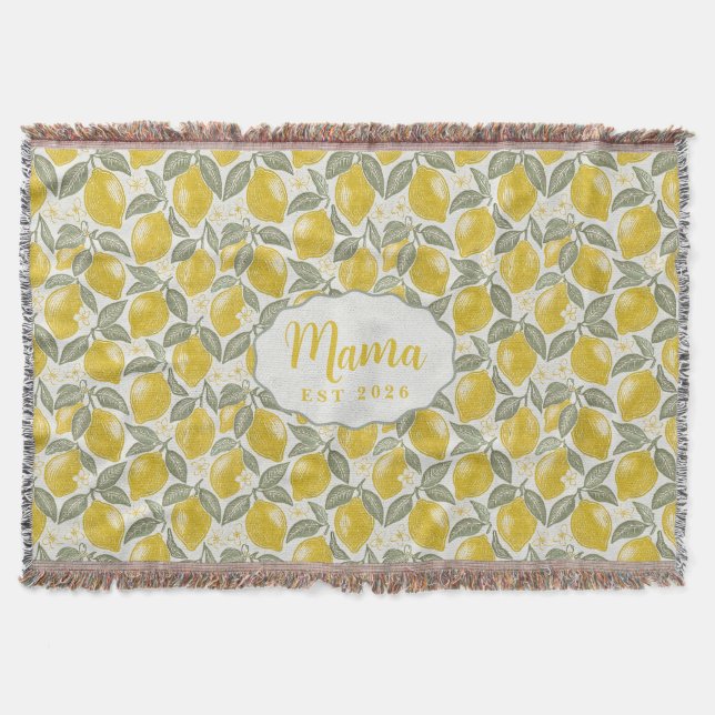 Couverture Personalized Mama Lemon Woven Throw Blanket (Devant)