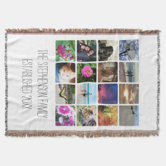 Couverture Personnalisé 16 Photo Collage Cadres blancs Image
