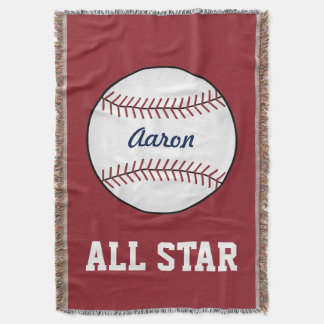 Couverture Personnalisé Red Baseball Enfants Lancer couvertur