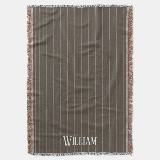 Couverture Personnalised brown retro pinstripes (devant Vertical)