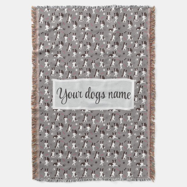 Couverture personnalisée à motif Border Collie (devant Vertical)