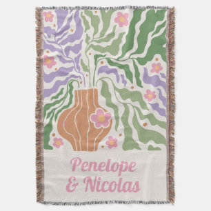 Couverture personnalisée d'appartement florale rét