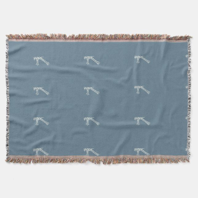 Couverture personnalisée en corde nouée bleu blanc (Devant)