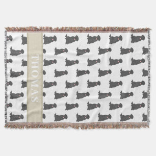 Couverture Personnalisée Labrador Noir Rose & Blan