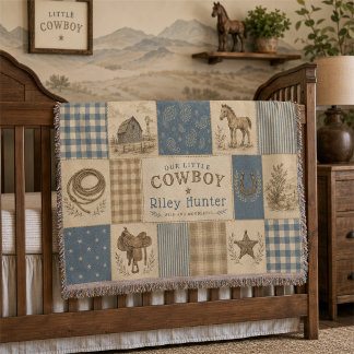 Couverture personnalisée pour bébé garçon cow-boy