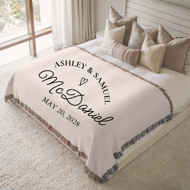 Couverture personnalisée pour l'enterrement de vie (custom anniversary blanket, wedding anniversary gift, engagement blanket, couple name blanket,)