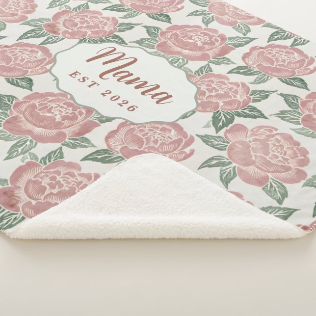 Couverture personnalisée Sherpa Mama Peony avec no (3/4)