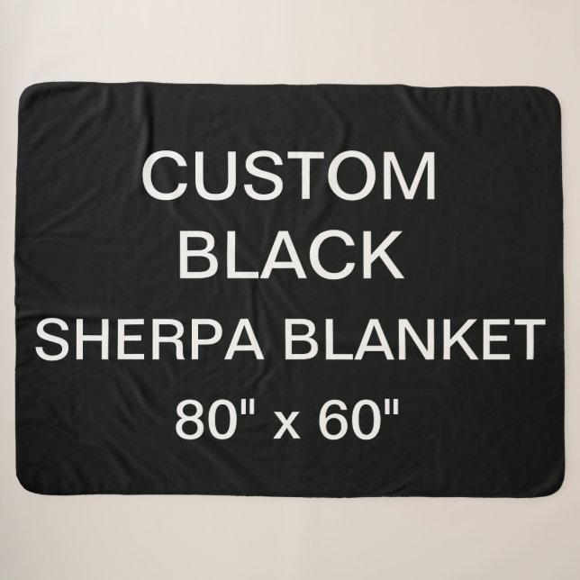 Couverture personnalisée SHERPA NOIRE 80" x 60" (Devant (Horizontal))