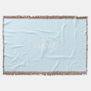 Couverture Personnaliser avec nom, texte minimaliste bleu cla