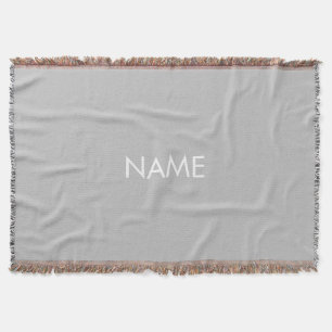 Couverture Personnaliser avec nom, texte minimaliste gris bla