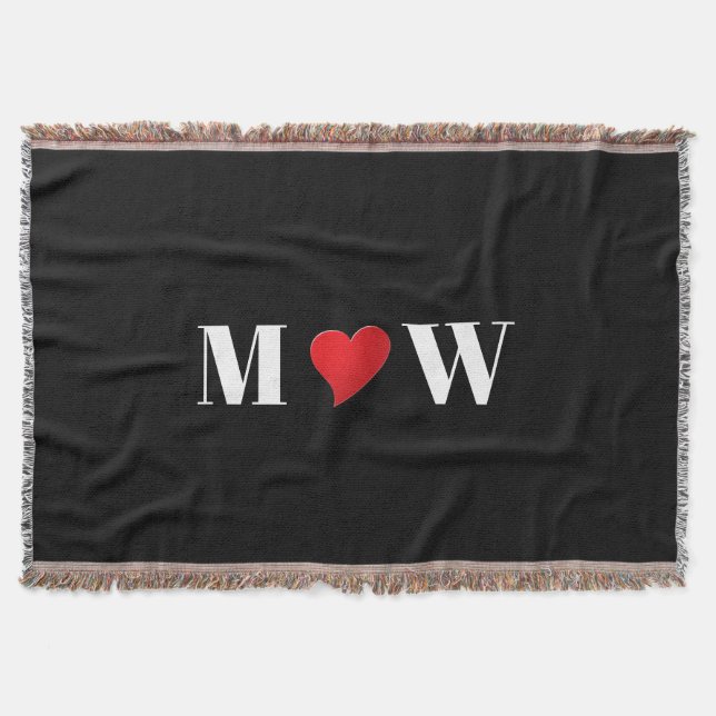 Couverture Personnaliser les initiales du couple A aime B cœu (Devant)