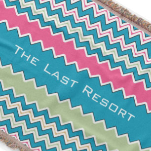 Couverture Personnalisez votre Beach House Aqua Pink Zig Zag