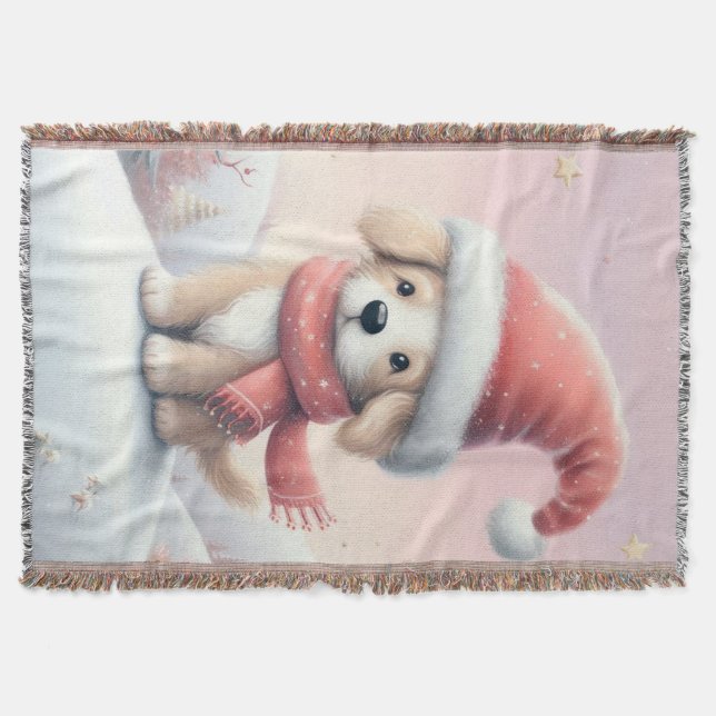 Couverture Petit chiot de Noël en chapeau santa (Devant)
