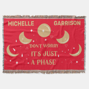 Couverture Phase de lune céleste magique Neon rouge personnal