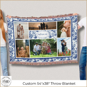 Couverture Photo Collage Meilleure Maman Jour Toile Bleu Vint