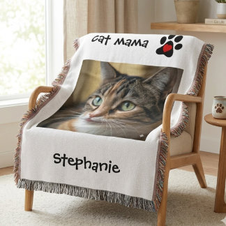 Couverture Photo de Maman Chat avec Empreinte de Patte en Cœu