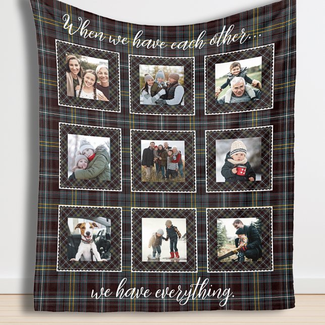 Couverture photo familiale en Patchwork rustique P (Family Photo Blanket in Rustic Patchwork Plaid)
