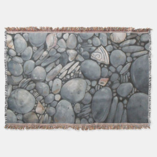 Couverture Pierres de plage Coques Galets Rochers Peinture Ar
