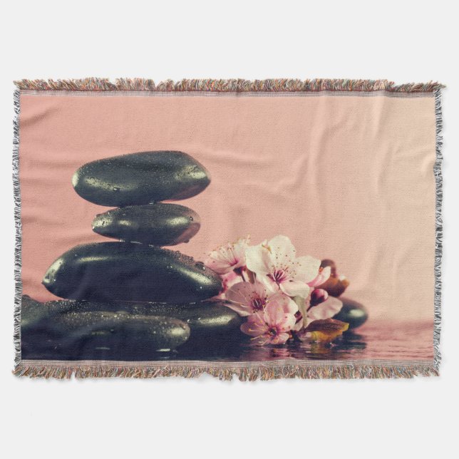 Couverture Pierres Zen Noires Fleurs (Devant)