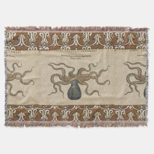 Couverture Pieuvre Kraken Antique Faune Marine Côtière