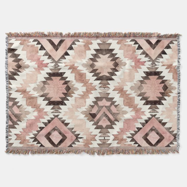Couverture Pink Brown Cowgirl Southwestern Tribal (Devant)