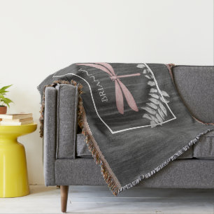 Couverture Pink Dragonfly Rustic Personnalisé Blanket