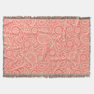 Couverture Pink Et Crème Vintage Paisley Motif