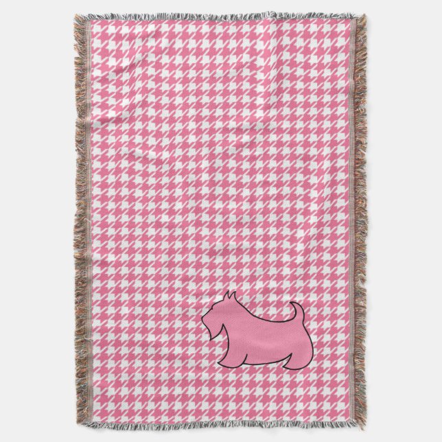 Couverture Pink Scottish Terrier Scotty Chien Blanche Chambre (devant Vertical)