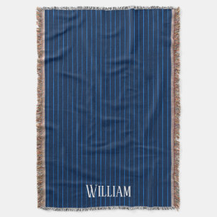 Couverture Pinstripes bleu marine personnalisées