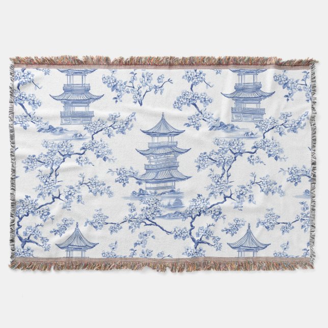 Couverture PixDezine Pagodes de Chinoiserie Bleue Fleurs de C (Devant)