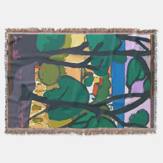 Couverture Plage Abstraite et arbres