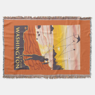 Couverture Plage et cerfs-volants - poussée de La, Washingto
