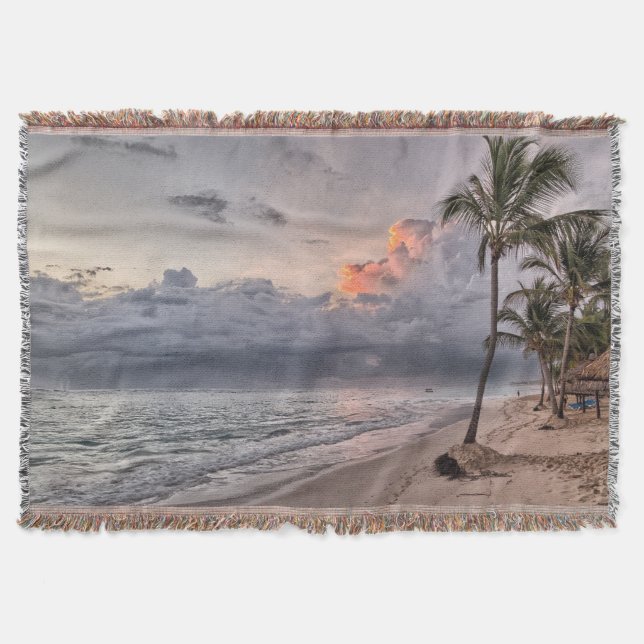 Couverture Plage Sunset Blanche 9 (Devant)