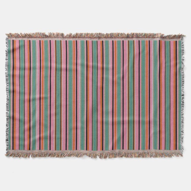 Couverture Plaid à rayures avec motif texturé (Devant)