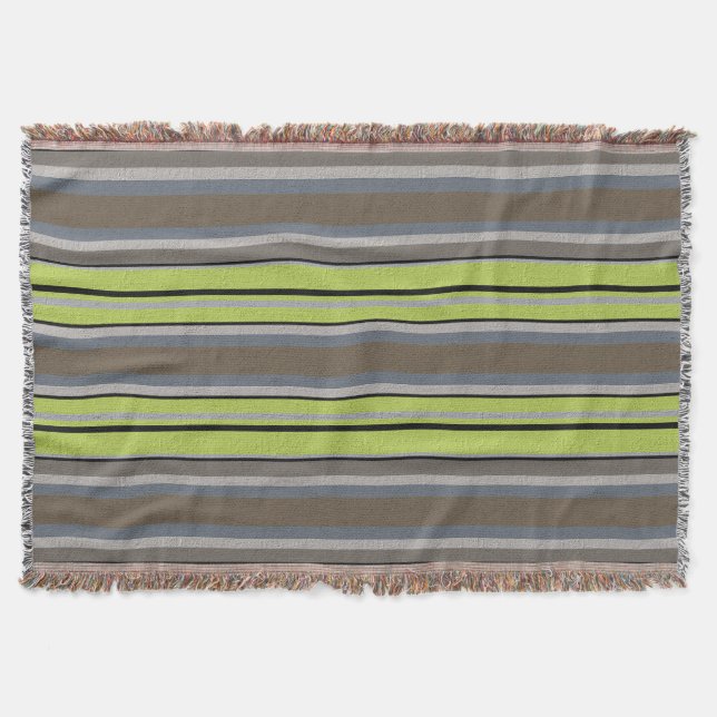 Couverture Plaid à rayures avec motif texturé (Devant)