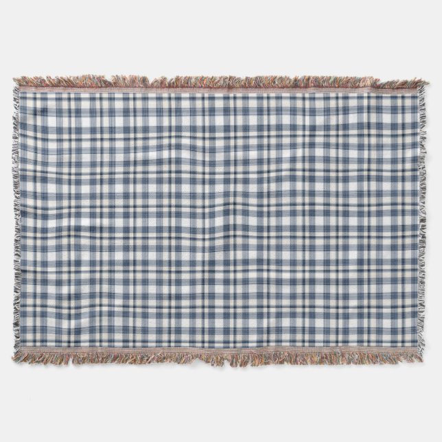 Couverture Plaid blanc bleu 1 (Devant)