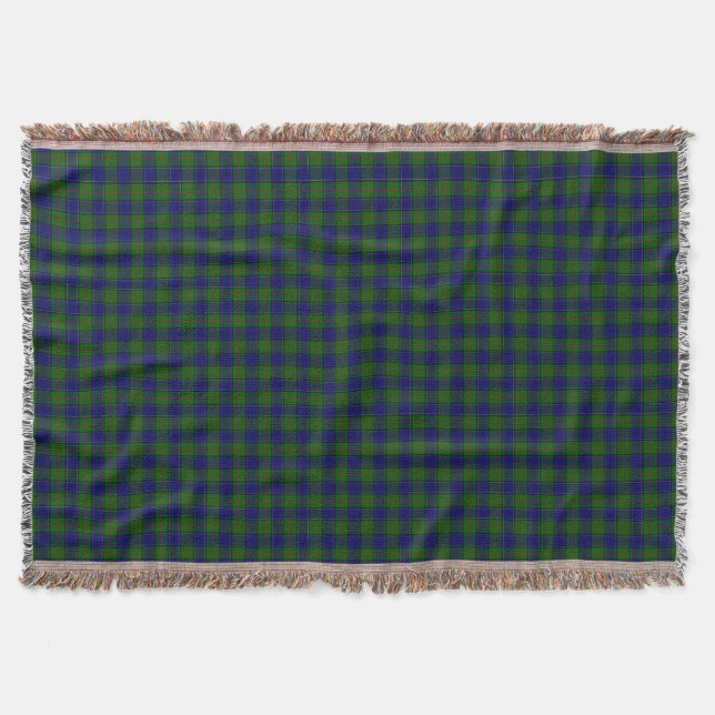 Couverture plaid bleu vert de tartan du sud (Devant)