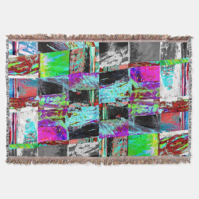 Couverture Plaid de jet – Grille abstraite (Devant)