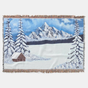 Couverture Plaid de jet moyen Scène hivernale