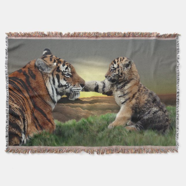 Couverture Plaid de jet numérique Édition Tigre & Cub (Devant)