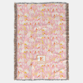 Couverture Plaid de jet personnalisé avec monogramme et nom F