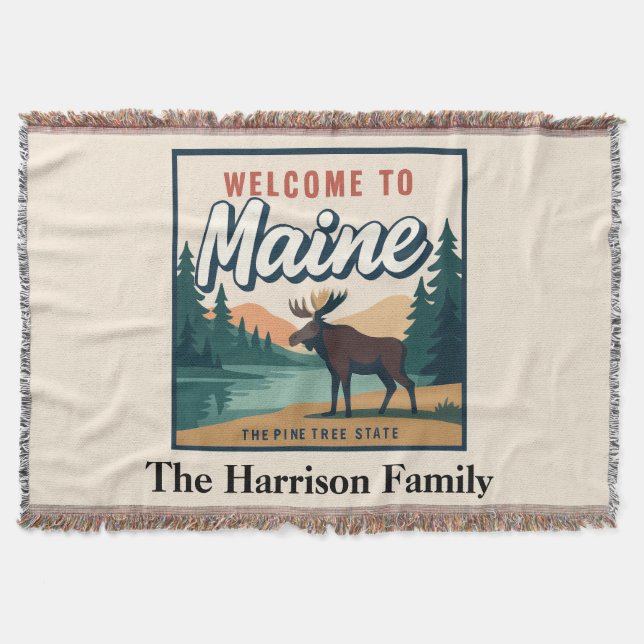 Couverture Plaid de jet personnalisé du Maine (Devant)