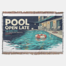 Plaid de jet rétro Piscine Ouverte Tard Motel