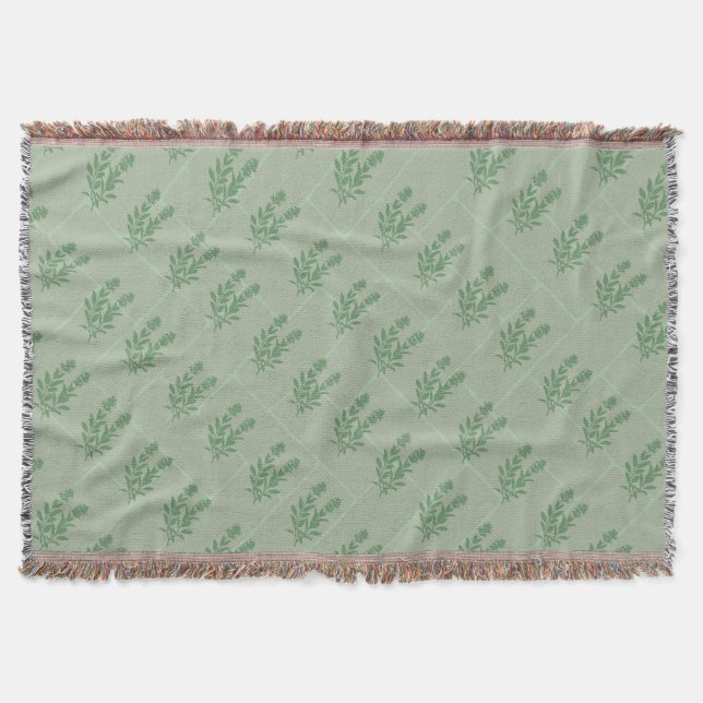 Couverture Plaid de jet - Sauge verte (Devant)