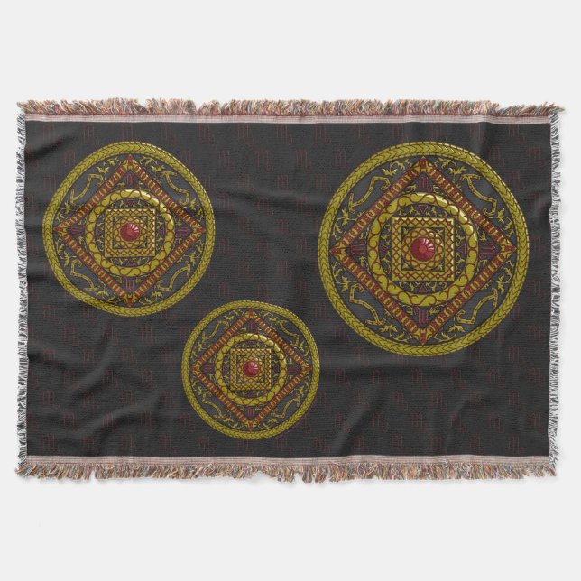 Couverture Plaid de jet Scorpio Mandala (Devant)