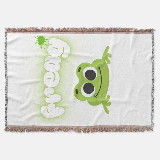 Couverture plaid de maison élégant à thème grenouille (Devant)
