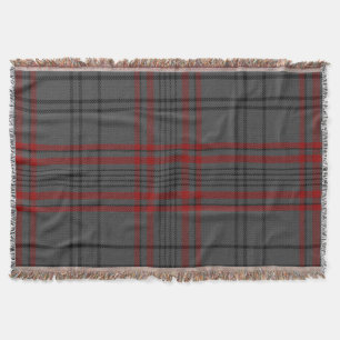 Couverture Plaid de tartan géant rouge de noir gris-foncé d
