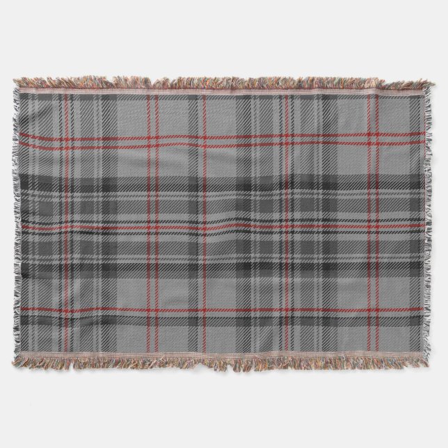 Couverture Plaid de tartan géant rouge noir gris de Taupe (Devant)
