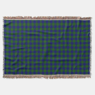 Couverture Plaid de vert bleu de tartan de clan de Barclay
